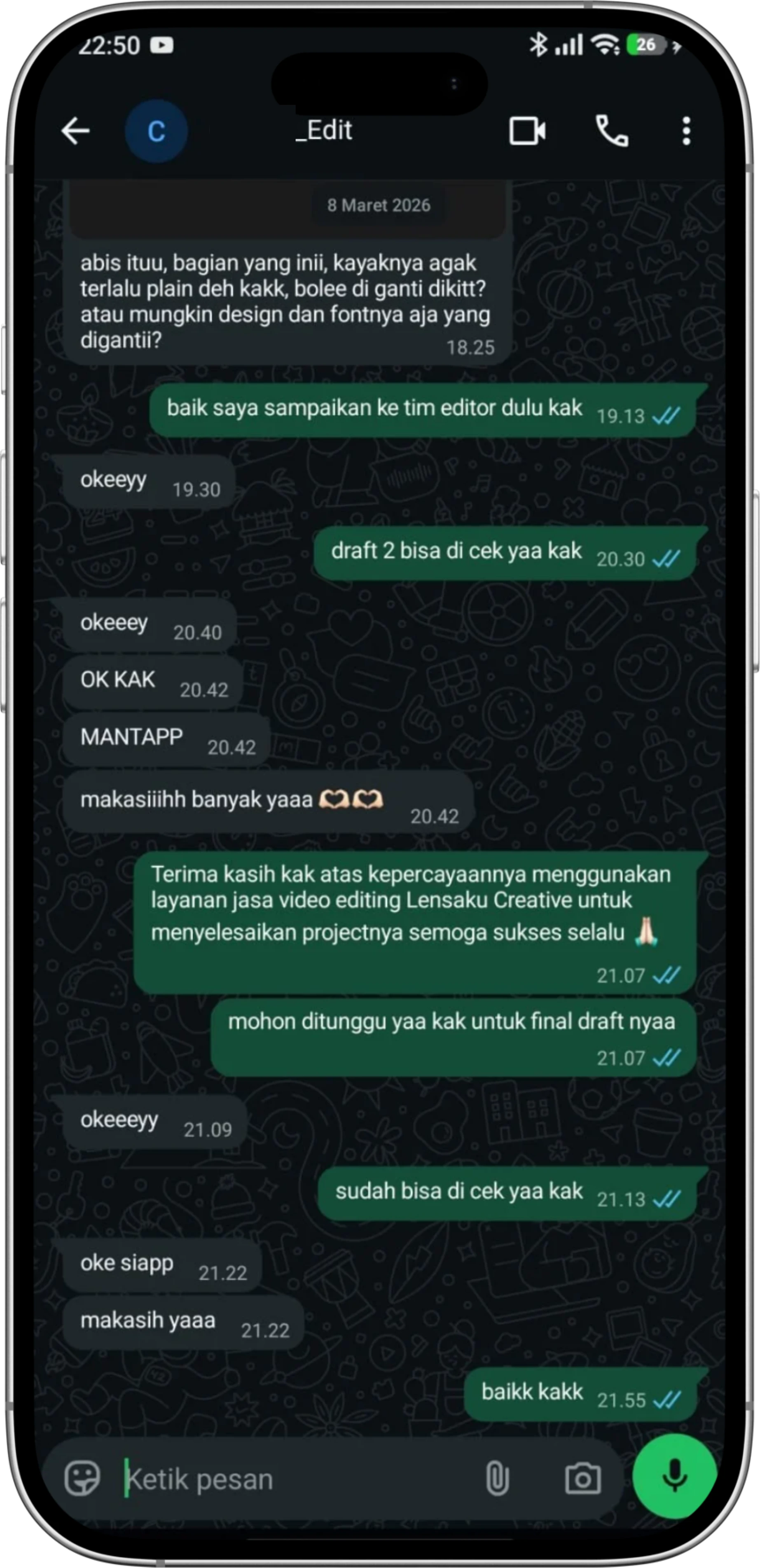 Review kepuasan klien editing video profil LENSAKU CREATIVE